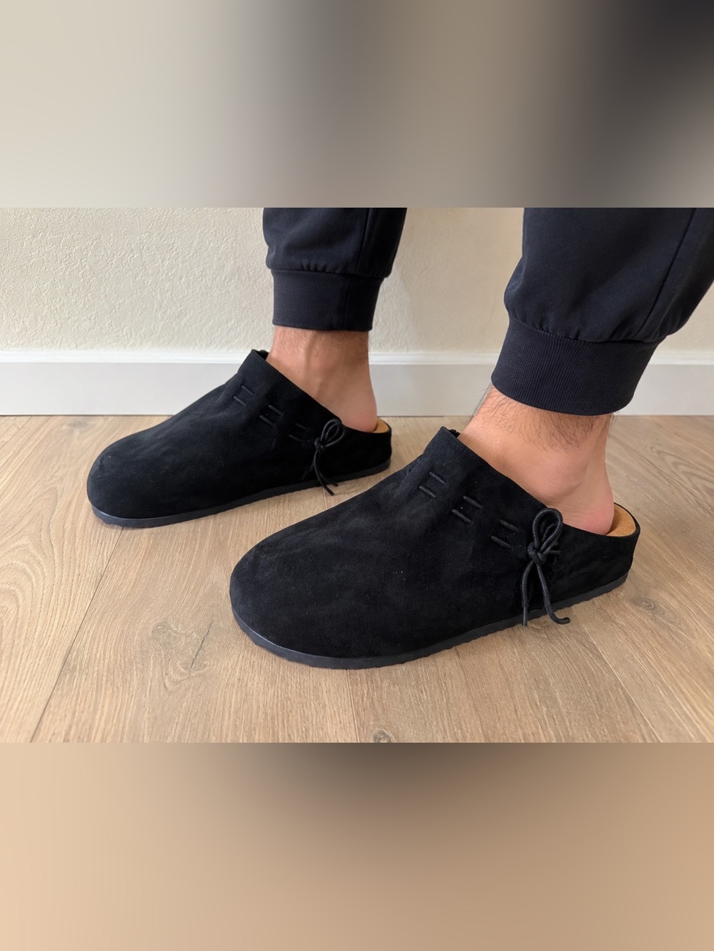 Black Suede Slip-On Mule Clogs men’s EU 43 US 9.5 NWOT